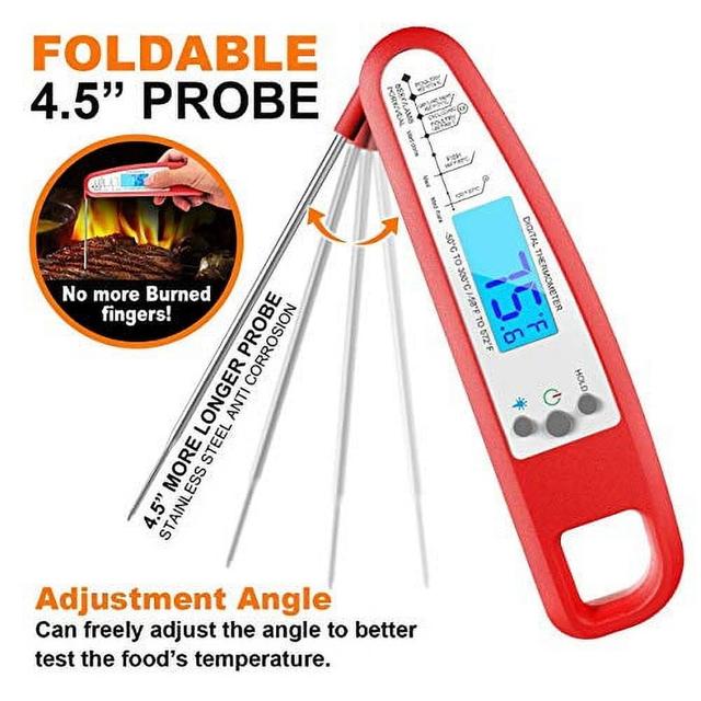 Instant Read Food Meat Thermometer, Easy to Read Display with Backlight and Magnet – by undefined on TurtlesEgg Marketplace