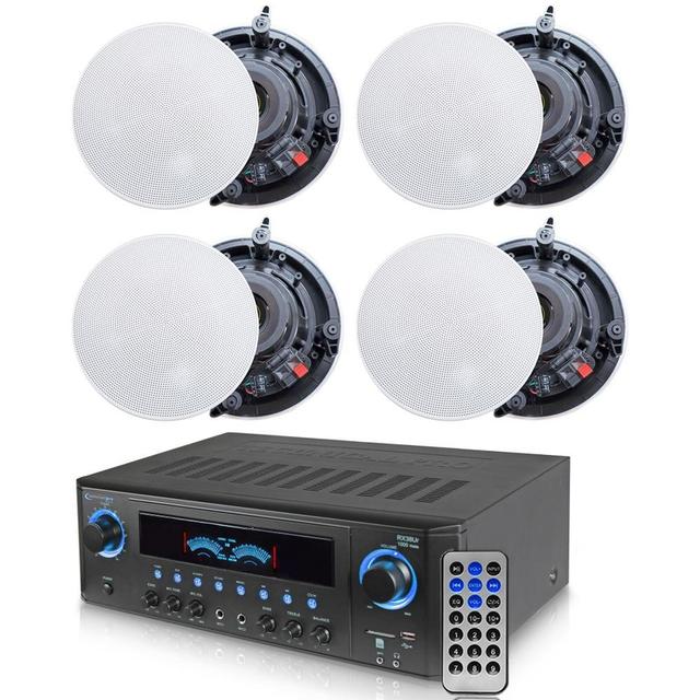 Technical Pro 1000W Home Theater Receiver System w/ 4 x 5.25" Ceiling Speakers & USB/SD – by AIA DIST INC on TurtlesEgg Marketplace