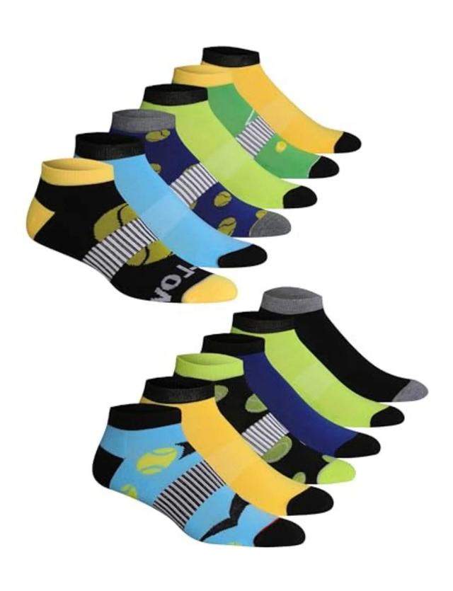 Men's Low Cut Tennis Colorful Sports Socks - 12 Pairs – by Tipi Toe LLC on TurtlesEgg Marketplace