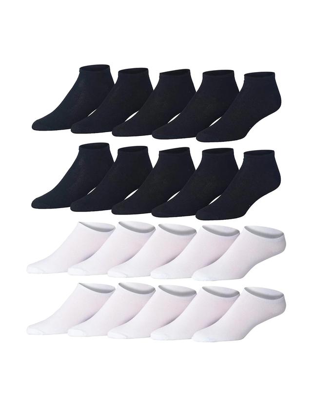 Men's White And Black No Show Socks - 20 Pairs – by Tipi Toe LLC on TurtlesEgg Marketplace