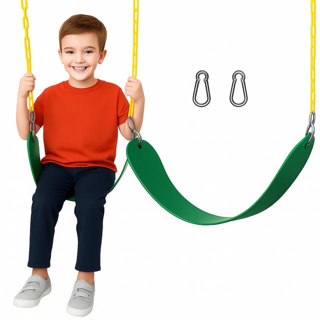 Jungle Gym Kingdom Heavy Duty Playset Swing – Kids Swing Seat with Coated Chains – Swingset Swing Replacement for Backyard Swing Set – Green – by undefined on TurtlesEgg Marketplace