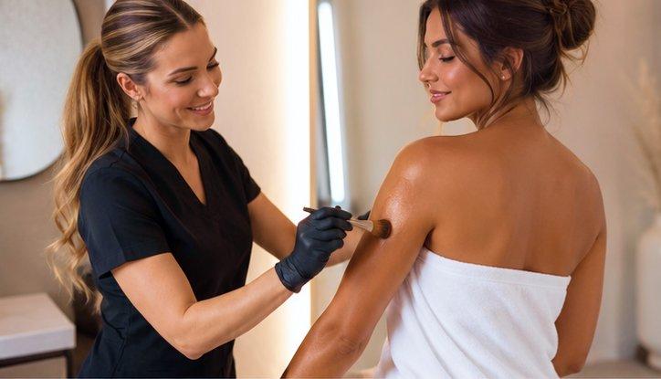 Tanning Body Shimmer Service by Pampered Peach Wax Bar Naples, FL – Book Online - Beauty & Spas Provided by Pampered Peach Wax Bar Naples on TurtlesEgg Marketplace