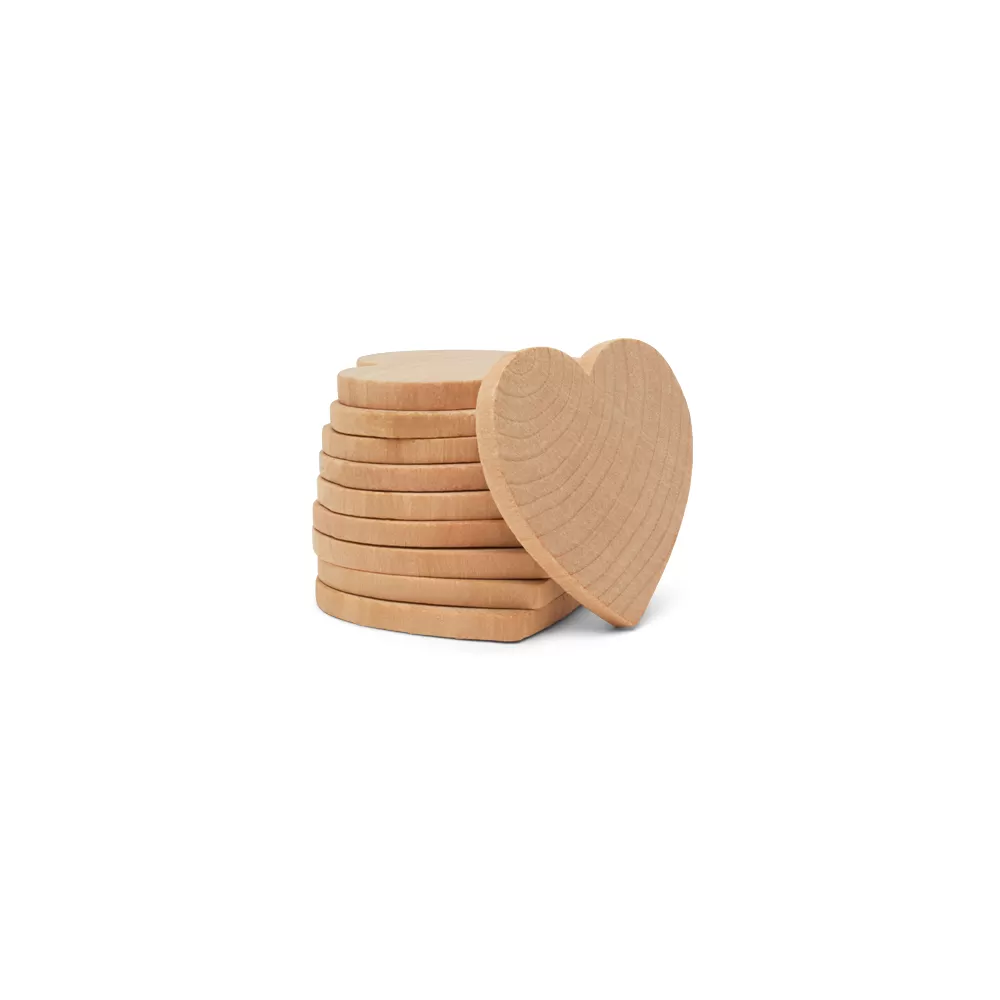 Wooden Heart Cutouts for Crafts 14 inch, 1/4 inch Thick, Pack of 10  Unfinished Heart Wood Cutouts to Paint, by Woodpeckers