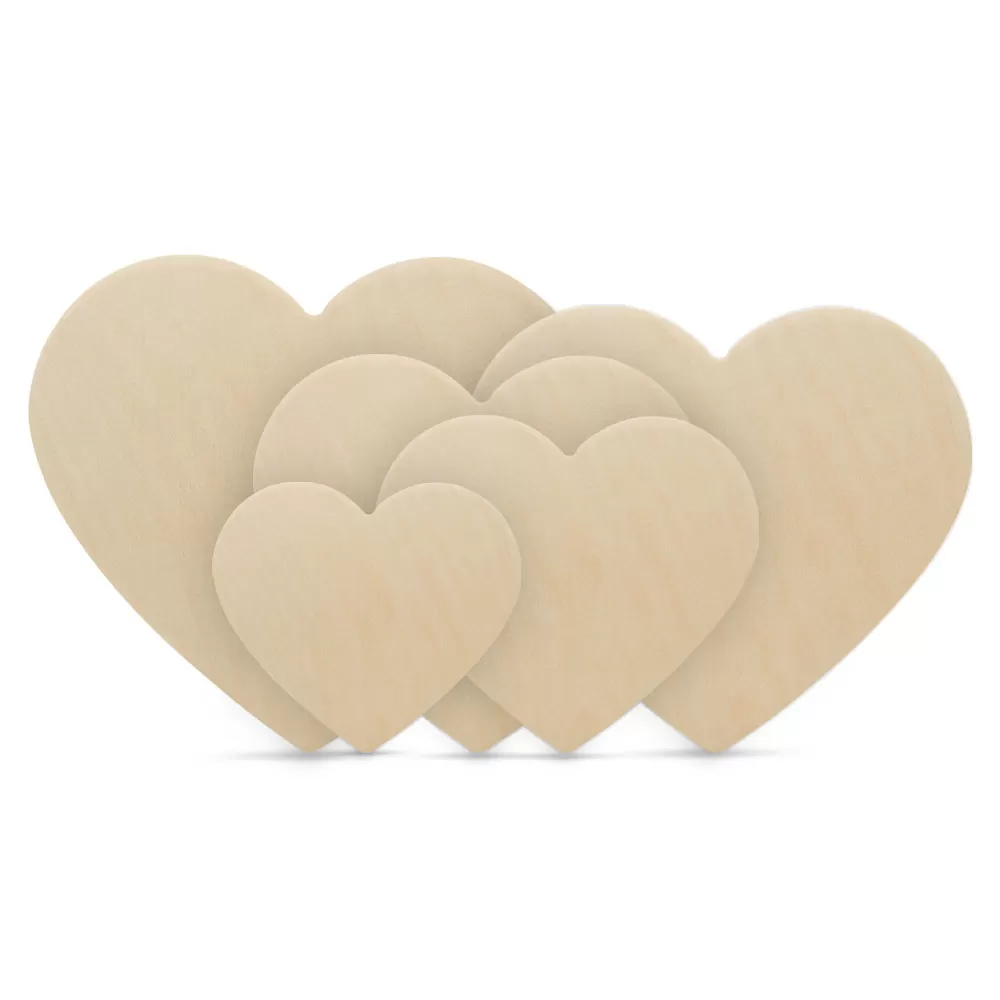 Wooden Heart Cutouts for Crafts 24 inch, 1/4 inch Thick, Pack of 3  Unfinished Heart Shaped Wooden Cutouts, by Woodpeckers 